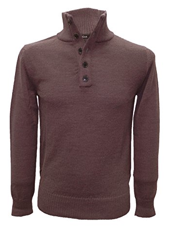 Posh Gear Herren Stehkragen Pullover Lupetto aus 100% Alpakawolle, violett, Größe XXL von Posh Gear