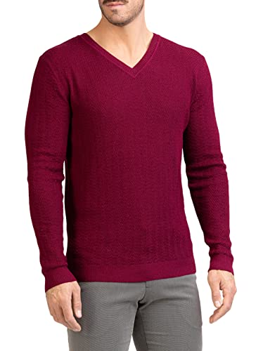 Posh Gear Herren V-Neck Pullover Maglione Alpakawolle, dunkel rot, Größe XXL von Posh Gear