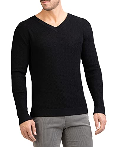 Posh Gear Herren V-Neck Pullover Maglione Alpakawolle, schwarz, Größe M von Posh Gear