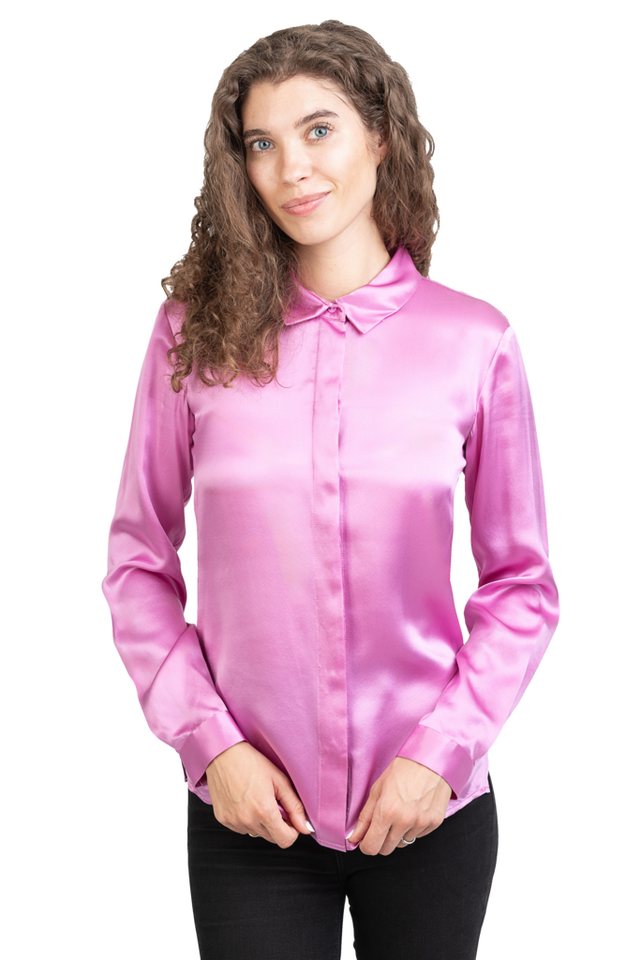 Posh Gear Seidenbluse Camicia da Donna Bluse aus Seide blickdichte Seide von Posh Gear