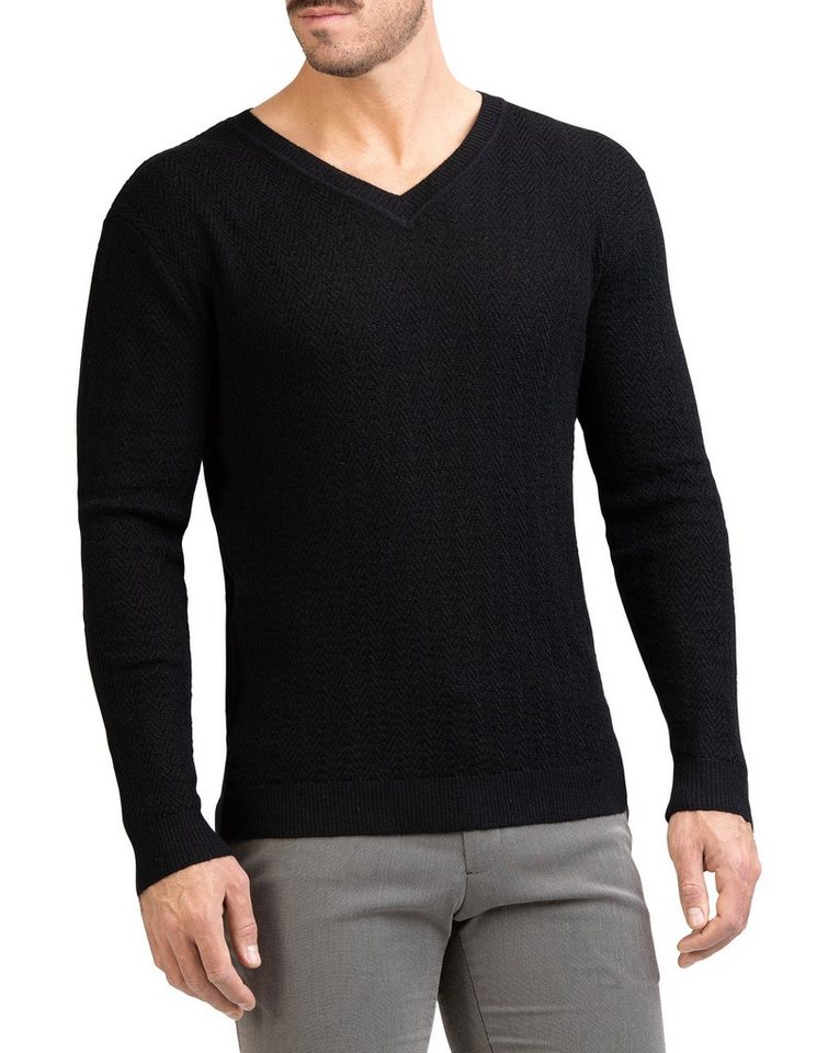 Posh Gear V-Ausschnitt-Pullover Herren V-Neck Pullover Maglione Alpakawolle von Posh Gear