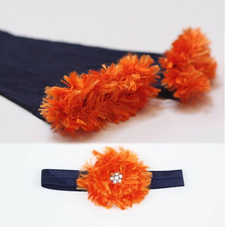 Navy Und Orange Denver Broncos Baby Kleinkind Beinwärmer Stirnband von PoshPipsqueak