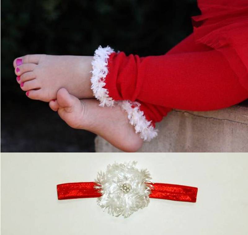 Rot-Weiße Weihnachts-Baby-Beinswärmer Und Stirnband Rot-Weiße Weihnachts-Baby-Beinswärmer Und Stirnband von PoshPipsqueak