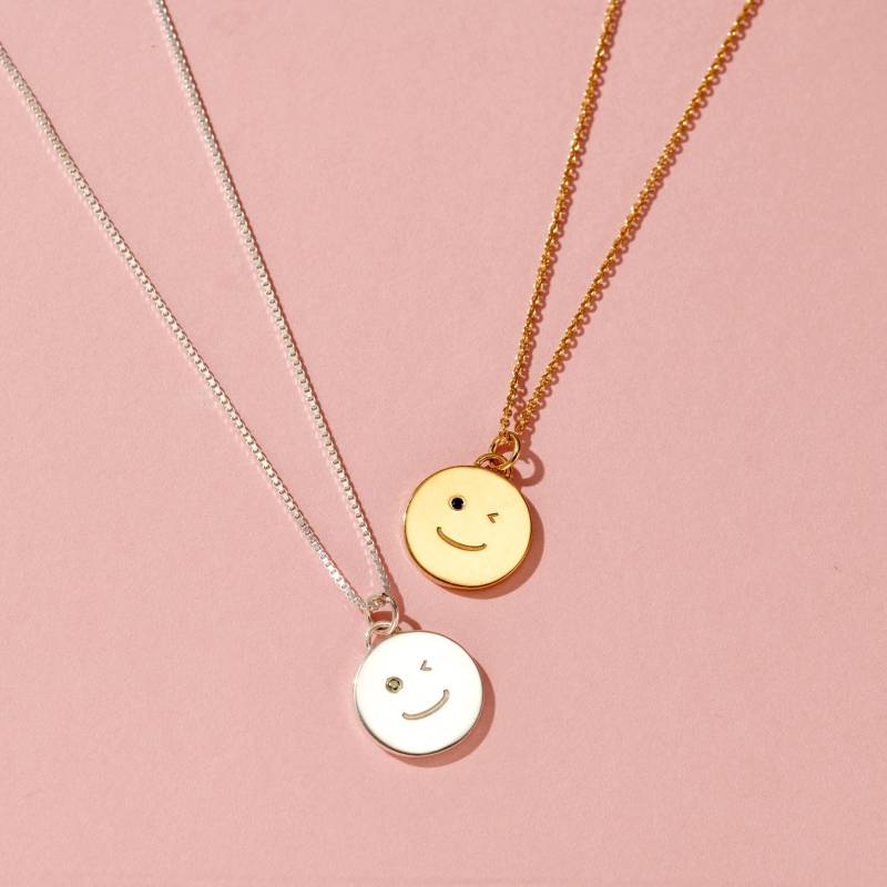 Handgemachte Wink Gesicht Halskette - Handgemachter Glücklicher Schmuck von PoshTottyDesigns