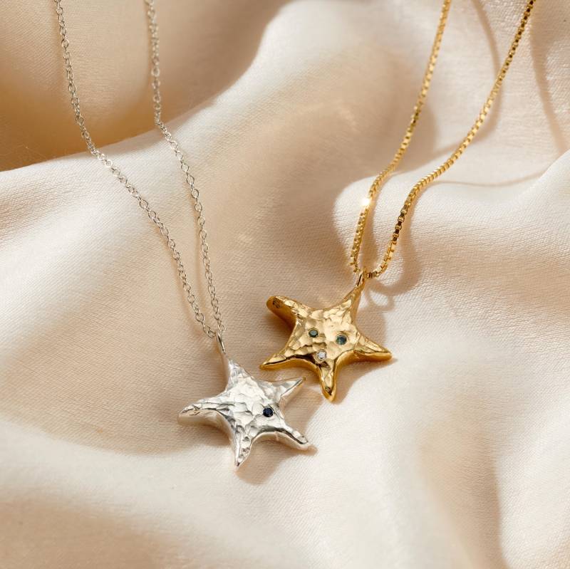 Konfetti Geburtsstein Chunky Star Halskette von PoshTottyDesigns