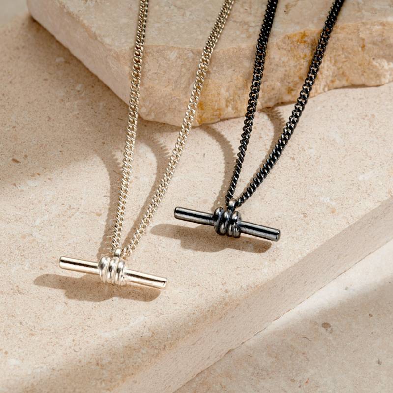 Mens Column T-Bar Anhänger Halskette | Perfektes Geschenk Zum Geburtstag Handarbeit Tolles Für Männer Vatertagsgeschenk von PoshTottyDesigns