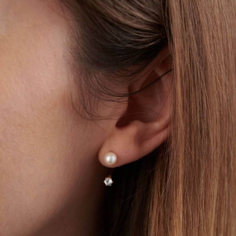 Perle 9Ct Gold Ear Jacket Ohrhänger von PoshTottyDesigns