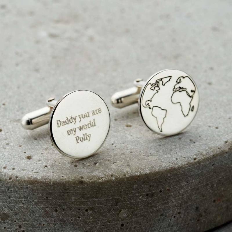 Personalisierte Manschettenknöpfe Handgemachtes Sterling Silber Reisegeschenk von PoshTottyDesigns