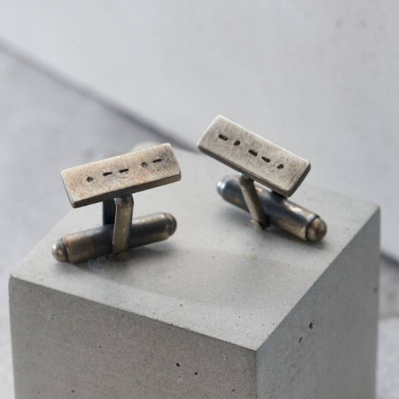 Rechteckige Personalisierte Morse-Code Manschettenknöpfe | Geburtstagsgeschenk Handarbeit Geschenk Für Männer Ihn Perfektes Bräutigam von PoshTottyDesigns