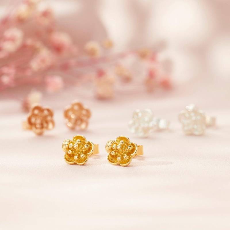 sterling Silber Blumen Ohrstecker Handgemachter Blumenschmuck von PoshTottyDesigns