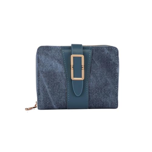 Poshlr Damen Große Trifold Wallet PU Leder Geldbörse mit Kartenfächern Münzfach Mode Lange Geldbörse für Damen, P02-Blau, Für den täglichen Gebrauch von Poshlr