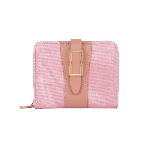 Poshlr Damen Große Trifold Wallet PU Leder Geldbörse mit Kartenfächern Münzfach Mode Lange Geldbörse für Damen, P02-Pink, Für den täglichen Gebrauch von Poshlr
