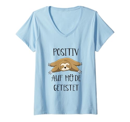 Damen Positiv auf Müde getestet T-Shirt mit V-Ausschnitt Damen Positiv auf Müde getestet T-Shirt mit V-Ausschnitt von Positiv auf Müde getestet