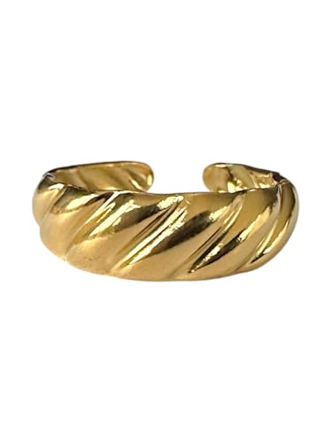 Positiva Jewelry Wasserfester Goldring Damen – Verstellbarer Ring, Anlaufsicher, 18K Vergoldeter Edelstahlring, Schmuck Geschenk für Frauen mit Geschenkbox von Positiva Jewelry