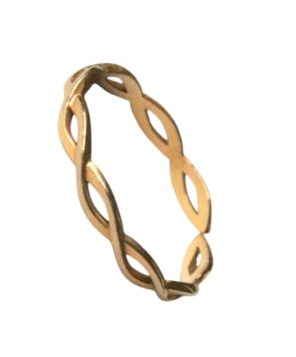 Infinity Ring Damen – Verstellbarer Edelstahlring Goldfarben mit Unendlichkeit Symbol, Minimalistisch & Elegant, Wasserfest, Hypoallergen, Mit Geschenkbox, Schmuck Geschenkidee für Frauen von Positiva Jewelry