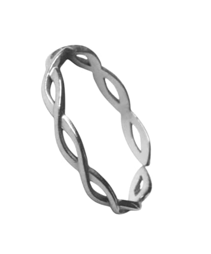 Infinity Ring Damen - Verstellbarer Edelstahlring Goldfarben mit Unendlichkeits Symbol, Minimalistischer & Eleganter Ring, Wasserfest & Hypoallergen, mit Geschenkbox, Schmuck für Frauen (Silber) von Positiva Jewelry