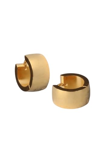 Huggie Creolen Damen Gold – 18K vergoldete Edelstahl Ohrringe klein, Mini Hoops, Nickelfrei Hypoallergen, Alltag Schmuck, Geschenk für Frauen, Elegant Minimalistisch von Positiva Jewelry