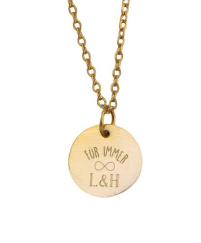 Positiva Jewelry Goldkette Damen 18K vergoldet inkl. Geschenkbox – Gravur Anhänger personalisiert mit Namen Datum Initialen – Infinity Symbol – Geschenkidee Frau Mutter Tochter Freundin von Positiva Jewelry