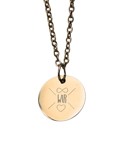 Positiva Jewelry Damen Halskette „Wir“ – Kette mit Infinity & Herz, romantische Schmuck Geschenkidee für Frauen, langlebig & wasserfest Schmuck Geschenke für Frauen Freundin Frau Mama Sie (Gold) von Positiva Jewelry