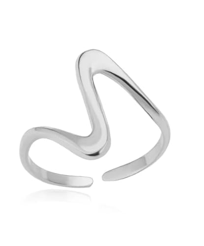 Positiva Jewelry Verstellbarer Damenring – 18K vergoldeter Edelstahl, Wellenring mit modernem Design, Minimalistisch & Wasserfest, inkl. Geschenkbox von Positiva Jewelry