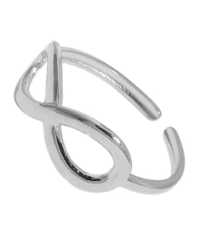 Positiva Jewelry Infinity Ring Damen – Offener 18K Vergoldeter Edelstahlring Goldfarben, Verstellbar, Symbol der Unendlichkeit, Eleganter Freundschaftsring, Geschenk für Frauen (Silber) von Positiva Jewelry