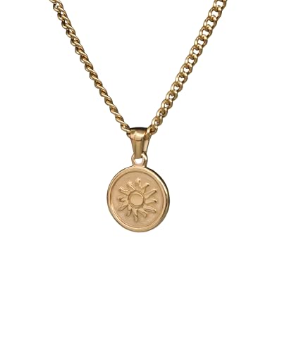 Positiva Jewelry Sonnen Anhänger Kette Damen – 18k vergoldet, Edelstahl, Wasserfest & Verstellbar – Boho Vintage Schmuck – Geschenkidee Frauen von Positiva Jewelry