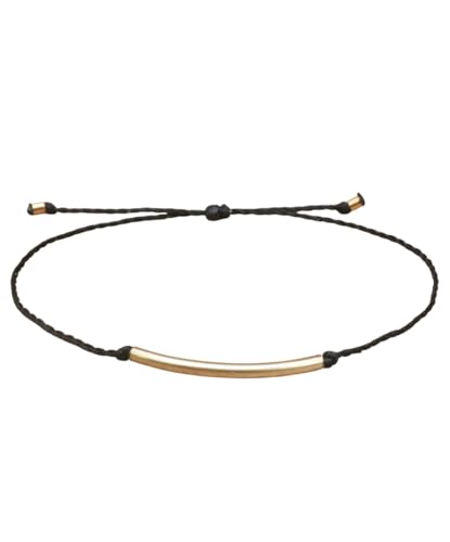 Positiva Jewelry Minimalistisches 18K Edelstahl vergoldetes Armband – Verstellbares Freundschaftsarmband mit filigranem Röhrchen, wasserfest & stilvoll – Geschenk für Frauen & Mädchen (Grau) von Positiva Jewelry