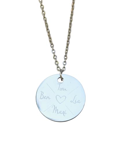 Positiva Jewelry Personalisierte Gravur-Kette mit Namen für Damen- aus Edelstahl mit 20mm Plättchen und Geschenkverpackung- Geschenk für Frauen zum Geburtstag, Ostern und Muttertag. von Positiva Jewelry