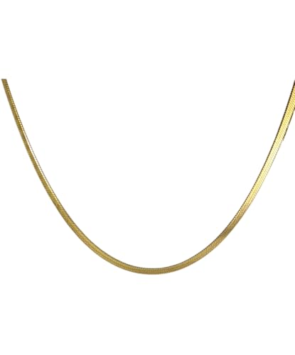 Positiva Jewelry Schlangenkette Damen - flache Halskette in Silber - Gold Edelstahl Choker 3mm breit - Wasserfest Halskette Damen aus Premium Edelstahl Hautverträglich (Silber) von Positiva Jewelry