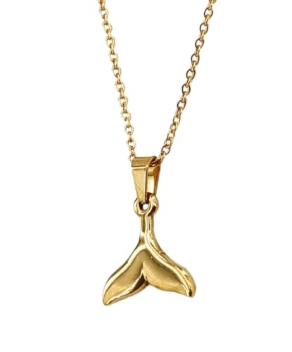 Positiva Jewelry Walflossen Kette Edelstahl vergoldet 18K – Halskette Damen – Schmuck Symbol für Freiheit Glück Leichtigkeit Geschenk für Freundin von Positiva Jewelry