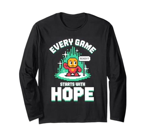 Hopeful Start Gamer Graphic for Kids Langarmshirt Hopeful Start Gamer Graphic for Kids Langarmshirt von Positive Gamer Kids Pixel Co-Op Power