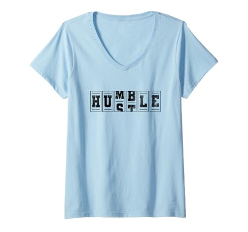 Damen Lustiger motivierender Kilometerzähler T-Shirt mit V-Ausschnitt von Positive Grind Hustling Motivation Entrepreneurs