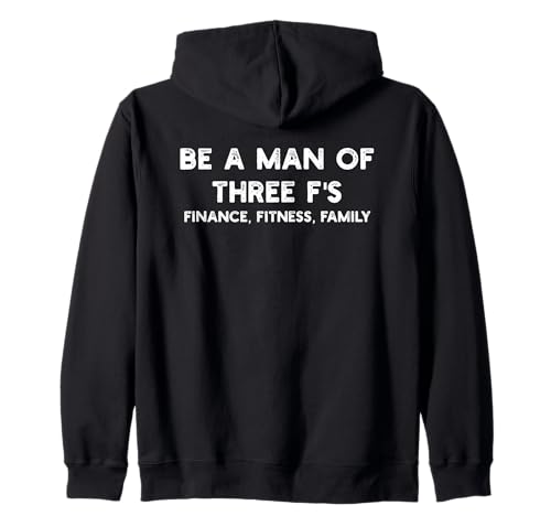 Man of 3 F's Finance Fitness Familie Minimalismus Kapuzenjacke von Positive Mindset