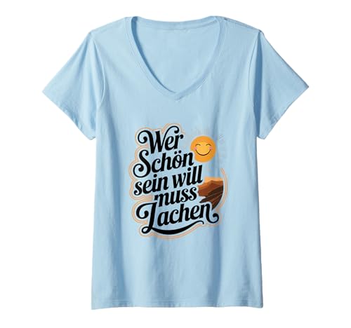Damen Sonnige Tage sind Wieder Hier Sun Mountains T-Shirt mit V-Ausschnitt Damen Sonnige Tage sind Wieder Hier Sun Mountains T-Shirt mit V-Ausschnitt von Positive Stimmung nur Sonne lächelte glückliche