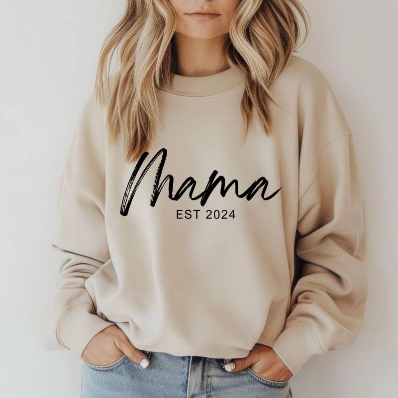Mama Sweatshirt Personalisiert Mit Datum I Geschenkideen Geburtstag Geschenk Weihnachten Für Sie Muttertagsgeschenk von PositiveLiveDesigns