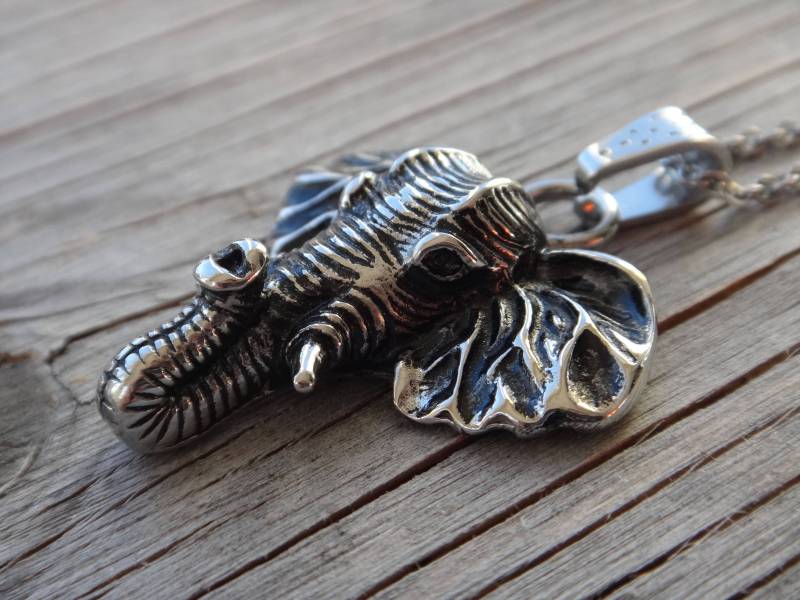 Ganesh Elefant Halskette Aus Edelstahl. Edelstahlkette. Hindu-Zen-Schmuck. Glücksbringer. Schutzgeschenk von PositiveMindSo