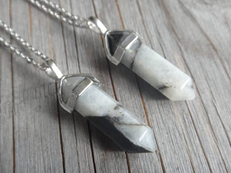 Labradorit Anhänger. Kragen Punkte Labradorit. Chakra Heilsteine. Halskette-Overlay. Gesundheit Und Energie. Edelstahl von PositiveMindSo