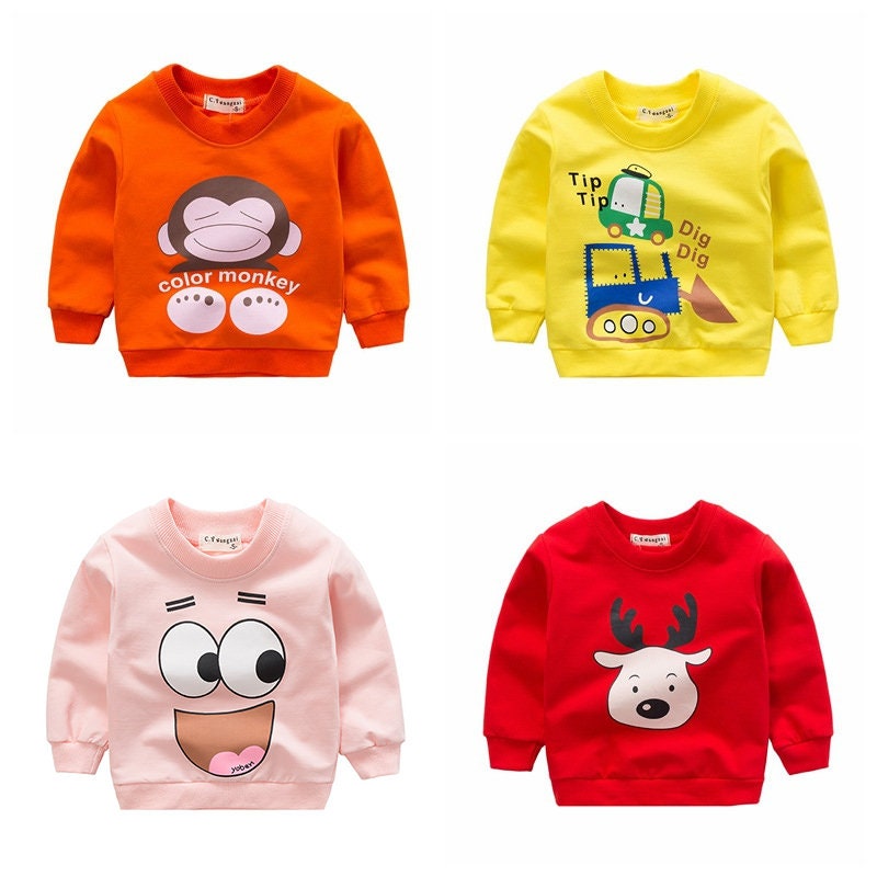 Herbst Baby Mädchen Sweatshirts Weihnachten Kinder Hoodies Cartoon Tier Langarm Baumwolle Pullover T-Shirt Kleidung Geschenk von PositiveShopNR1