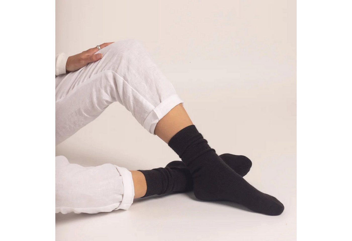 Posseimo Socken Possum Merino Nooan Possum Merinowolle HAMILTON Socken (1 Paar) eingesticktes Logo von Posseimo