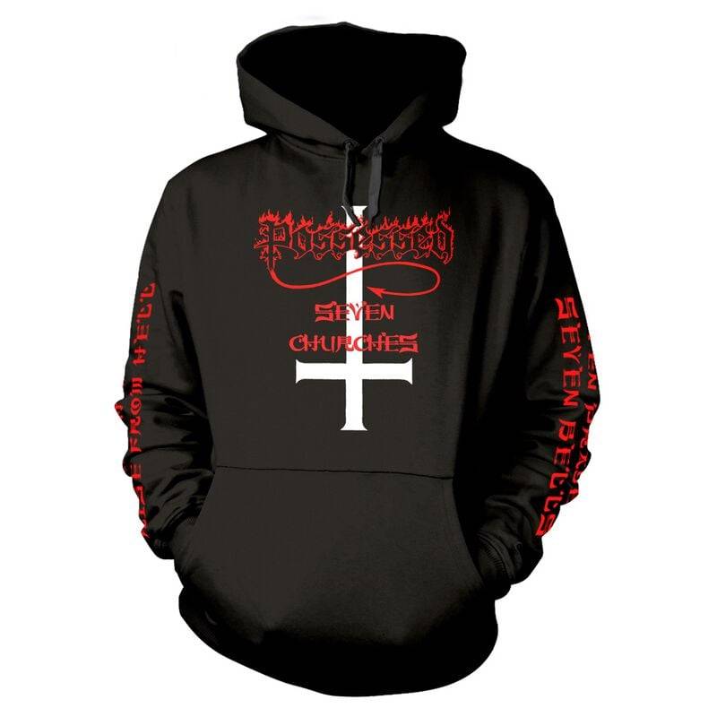 Possessed Kapuzenpullover - Seven Churches - S - für Männer - Größe S - schwarz  - Lizenziertes Merchandise! von Possessed