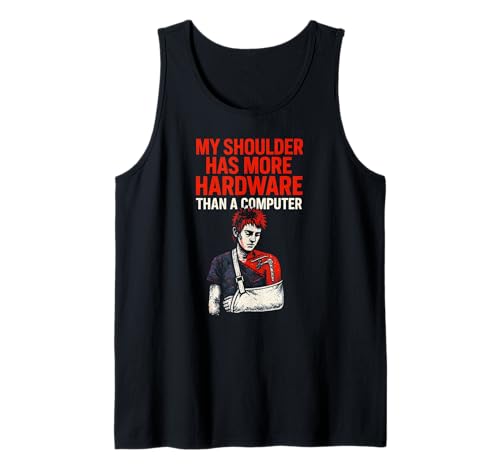 Schulterchirurgie More Hardware Fun Herren Chirurgie Patient Tank Top von Post Surgery Patient Get Well Recovery Apparel