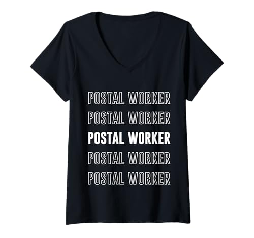 Damen Postangestellter T-Shirt mit V-Ausschnitt von Postal Worker Apparel