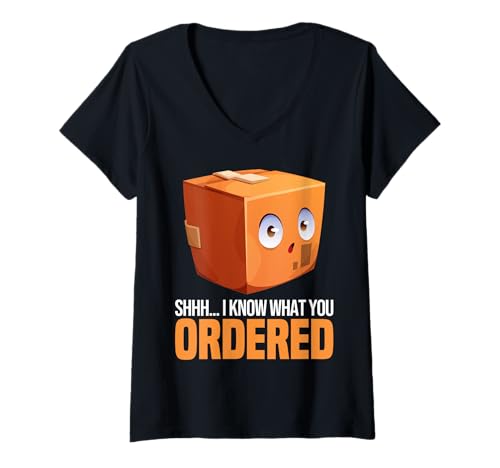 Damen Lustiger Postbote Postbote Postangestellter Kurier T-Shirt mit V-Ausschnitt Damen Lustiger Postbote Postbote Postangestellter Kurier T-Shirt mit V-Ausschnitt von Postal Worker Designs for Postman Mailman