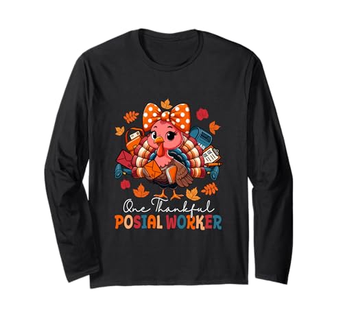One Thankful Postarbeiter Thanksgiving Truthahn Fliege Damen Langarmshirt One Thankful Postarbeiter Thanksgiving Truthahn Fliege Damen Langarmshirt von Postal Worker Thanksgiving Costume