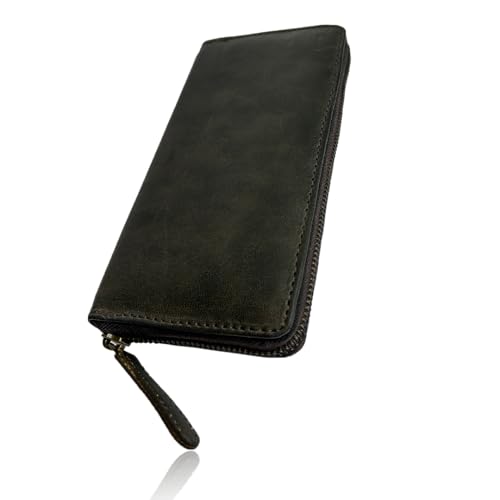 PosterPapaa Classic Leather Long Wallet for Uni, Farbe: blackish tan, Blackish Tan, Modern von PosterPapaa