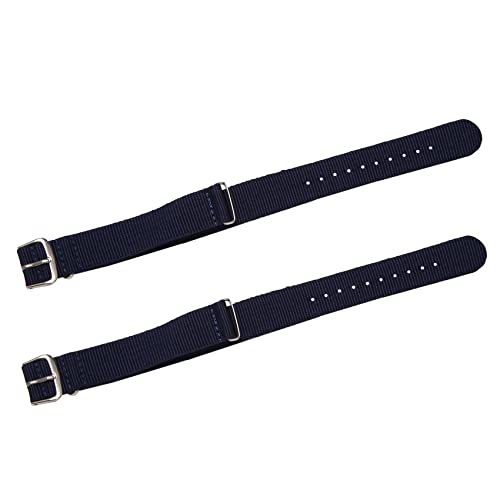 Potadak 2Stck 18mm Nylon Uhrenarmband Durchzugsband Armband Uhrband Watch Strap-Dunkel Blau Potadak 2Stck 18mm Nylon Uhrenarmband Durchzugsband Armband Uhrband Watch Strap-Dunkel Blau von Potadak