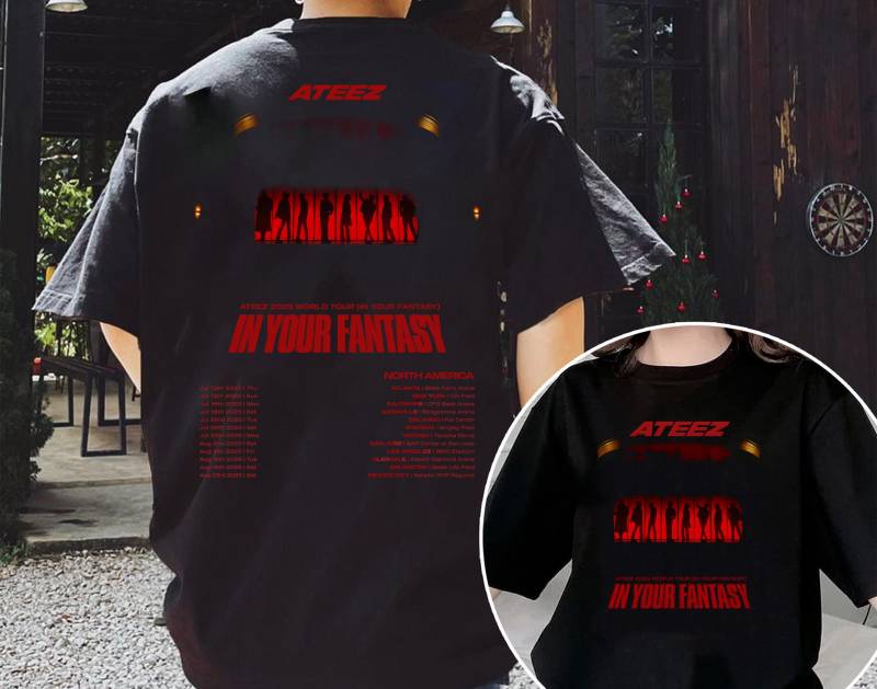 Retro Ateez 2025 World Tour in Fantasy Shirt, Kpop Ateez Golden Hour Part 2 Ice On My Teeth von PotsdamPlazash
