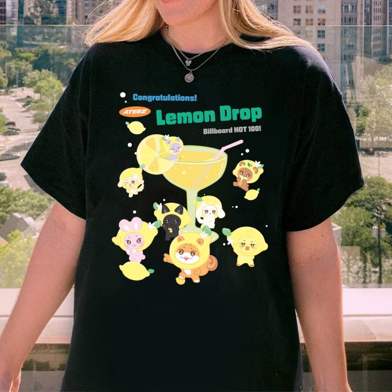 Retro Ateez Lemon Drop Shirt, Goldene Stunde Teil 3 Aniteez Mitglieds 2025 Weltreise in Deiner Fantasie, T-Shirt von PotsdamPlazash