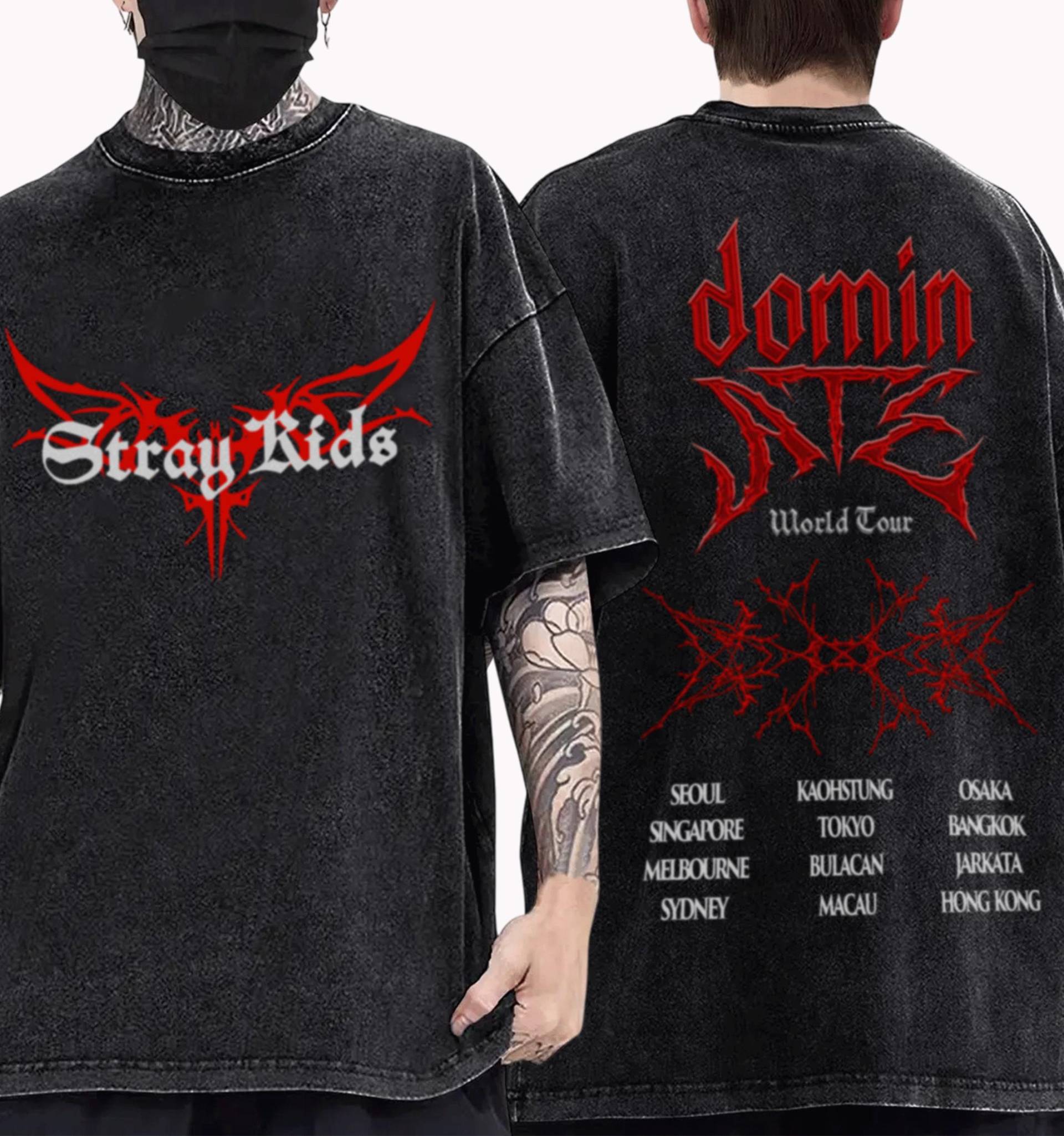 Stray Kids Domiate Mineral Washed Shirt, World Tour 2025 in Us Kpop Stay von PotsdamPlazash