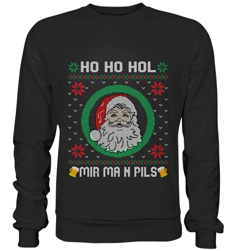 Lustiger Weihnachtspullover "HO HO HOL MIR M N PILS" von Pottbengel